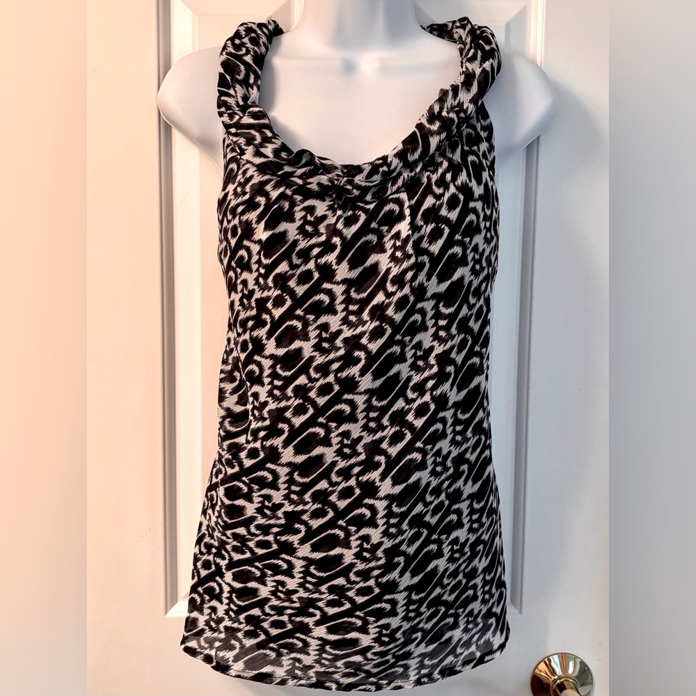 Jules & Leopold Black and White Leopard 🐆 Print Chiffon Blouse